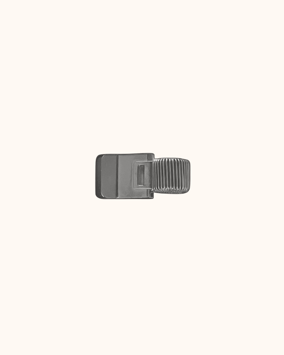 Kuura Minimalist Pen Loop in brushed silver, a slim metal clip that holds a pen on the cover. Doubles as a page marker for planners